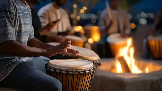 Malawian drumming circle